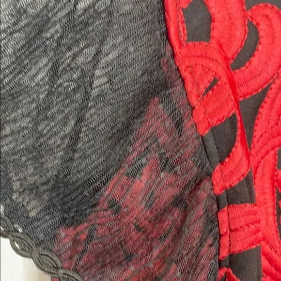Foxiedox Red and Black Embroidered Dress Sz 2 New! - Picture 11 of 16